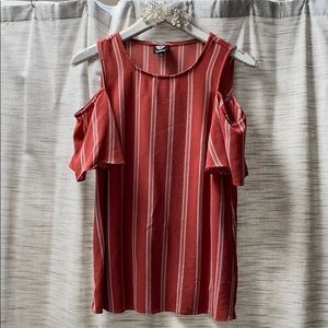 Babeau red and white stripe dress shirt. Size s